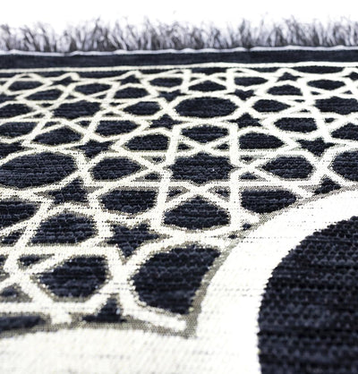 Modefa Book Black Gift Set - Prayer Rug, Dua Book and Prayer Beads in Satin Bag - Black