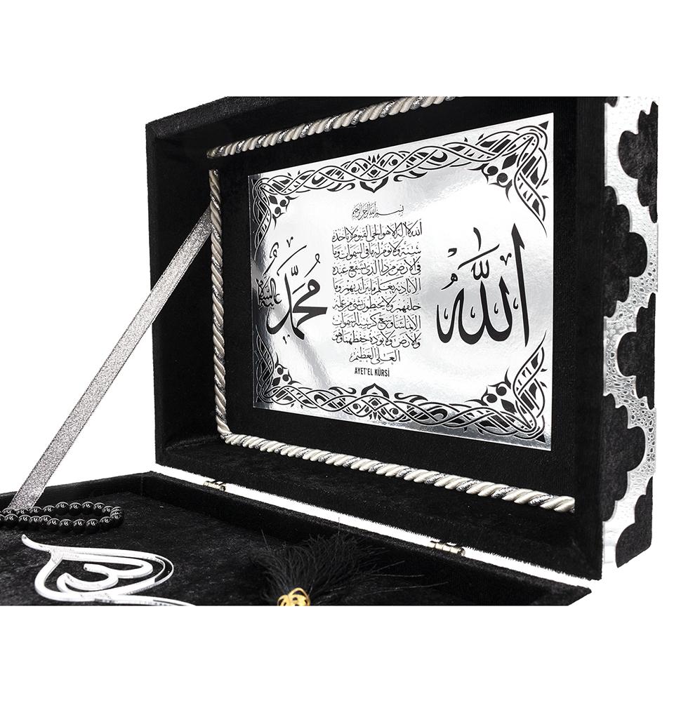 Modefa Book Black Holy Quran in Keepsake Velvet Gift Case - Black