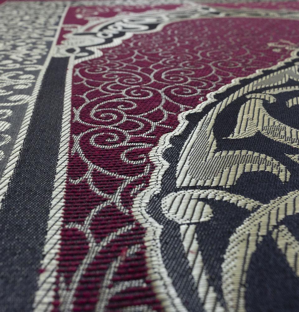 Modefa Book Burgundy Gift Set - Prayer Rug, Dua Book and Prayer Beads in Satin Bag - Burgundy