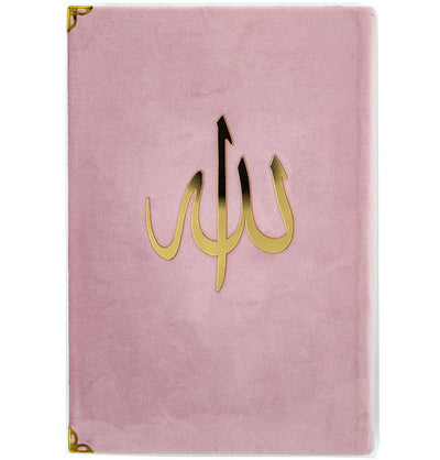 Modefa Book Dusty Pink Rainbow Quran with Velvet Cover - Dusty Pink