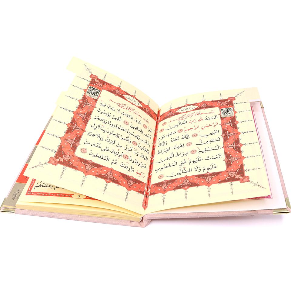 Modefa Book Pink Gift Set - Prayer Rug, Dua Book and Prayer Beads in Satin Bag - Pink