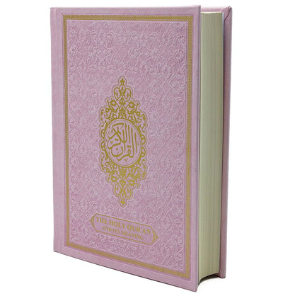 Modefa Book Pink The Holy Quran And Its Meaning | Arabic with English Translations - Pink