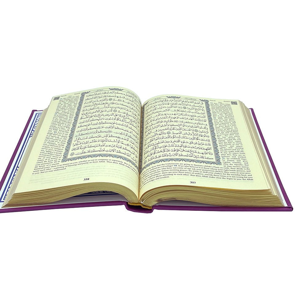 Modefa Book Purple The Holy Quran - Arabic with English Translations - Purple