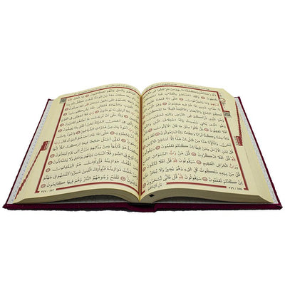 Modefa Book Raspberry Pink Holy Quran in Velvet Gift Bag with Prayer Beads - Raspberry Pink