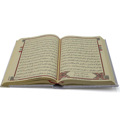 Modefa Book White Luxury Islamic Gift Set - Velvet Box with Quran and Luxury Velvet Prayer Rug - White