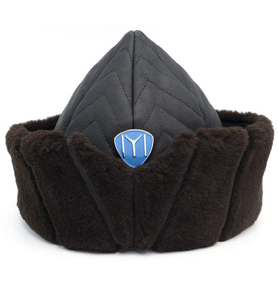 Modefa Bork Blue Kayi (IYI) Child Ottoman Bork Ertugrul Fur Leather Hat #2022