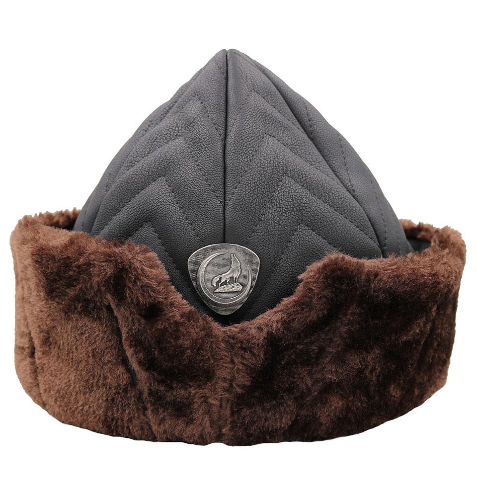 Modefa Bork Bozkurt Turkish Wolf Child Ottoman Bork Ertugrul Fur Leather Hat #2022