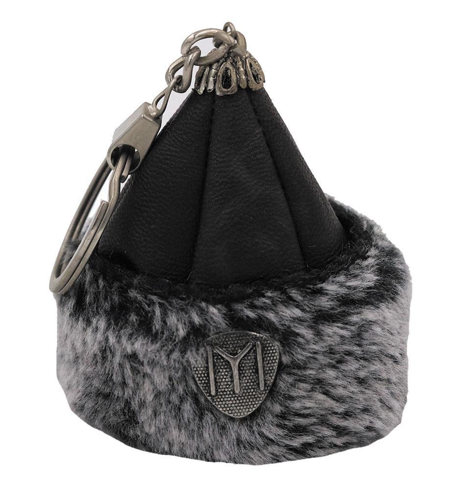 Modefa Bork Ertugrul Kayi Tribe IYI Mini Fur Leather Bork Hat Keychain - Black