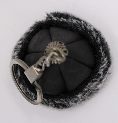 Modefa Bork Ertugrul Kayi Tribe IYI Mini Fur Leather Bork Hat Keychain - Black