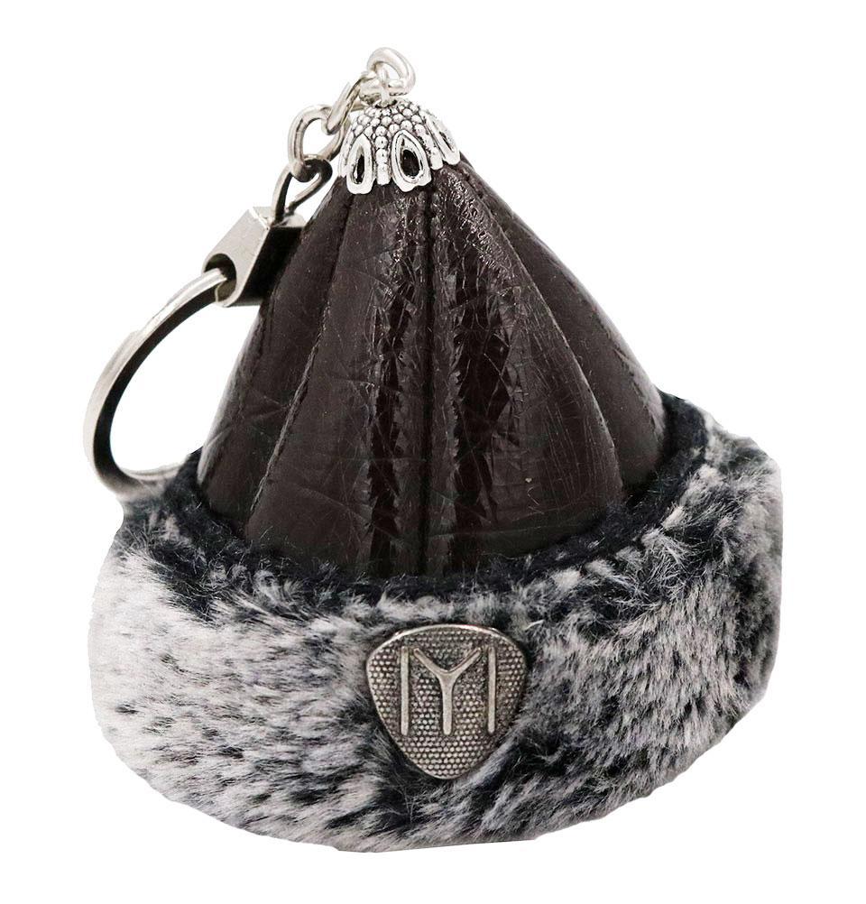 Ertugrul Kayi Tribe IYI Mini Fur Leather Bork Hat Keychain - Brown