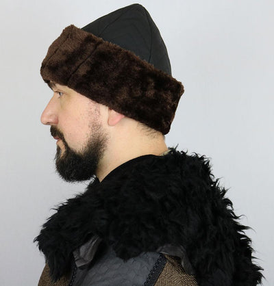 Ottoman Bork Ertugrul Fur Hat Black/Brown #2023