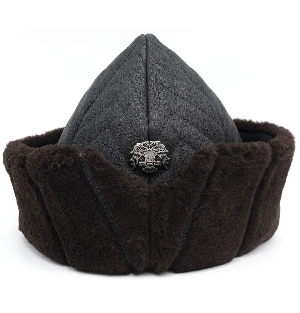 Modefa Bork Selcuk Eagle Child Ottoman Bork Ertugrul Fur Leather Hat #2022