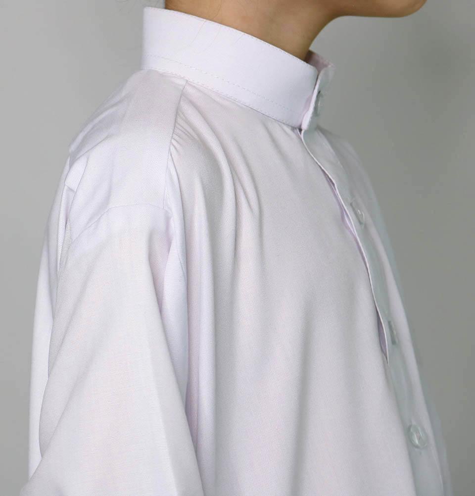 Boy's Full Length Long Sleeve Islamic Thobe - White