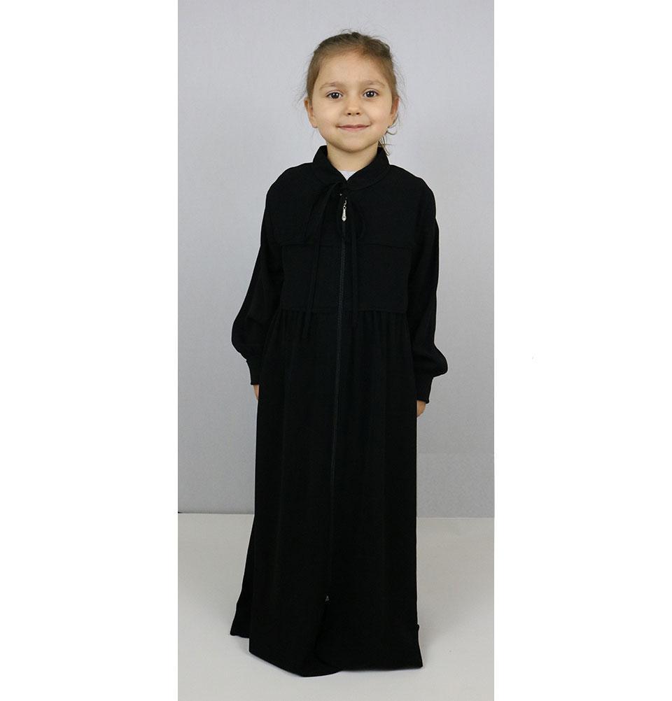 Islamic Turkish Child Ferace Girl's Abaya - Black