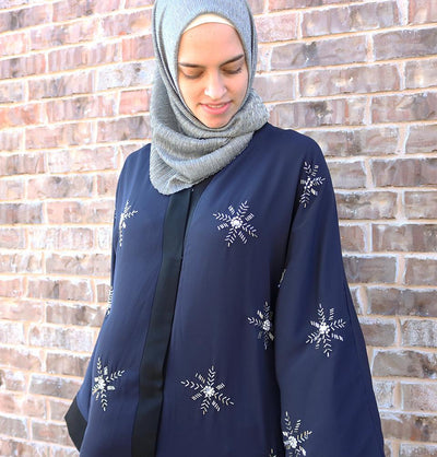 Islamic Abaya Ferace Winter Star Blue