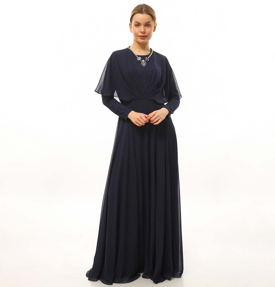 Modefa Dress Modest Formal Dress G240 Navy Blue