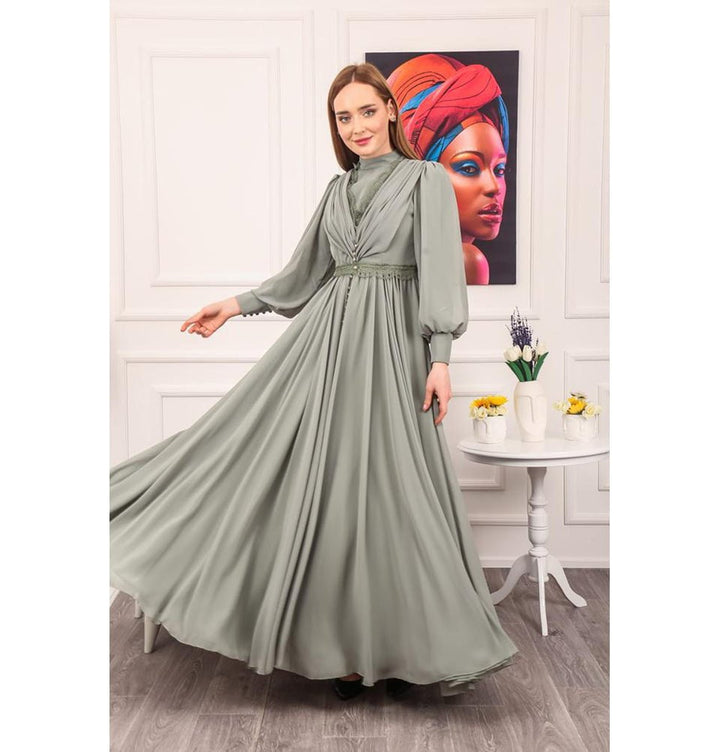 formal dress with turban Broad Collar Classic Blue – Warsan