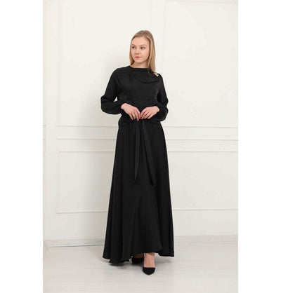 Modefa Dress Modest Formal Flared Dress E280 Black