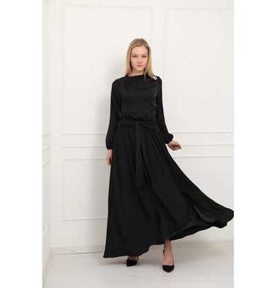 Modefa Dress Modest Formal Flared Dress E280 Black