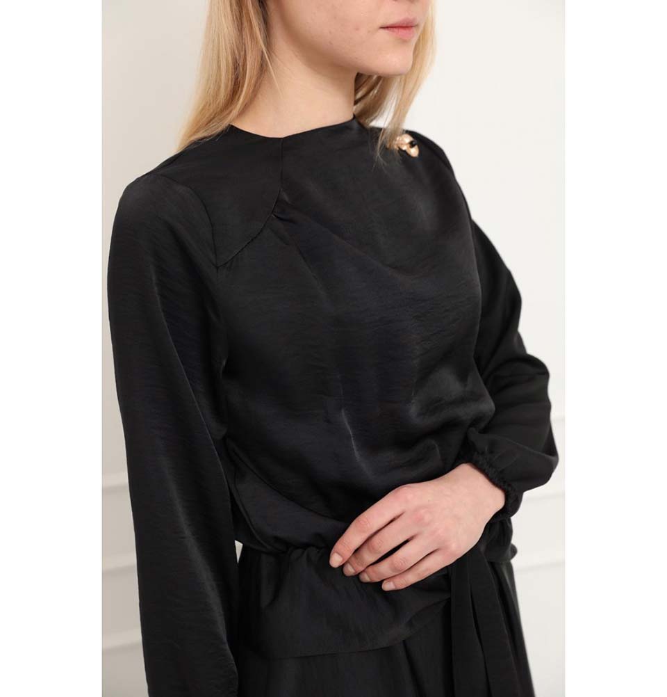 Modefa Dress Modest Formal Flared Dress E280 Black