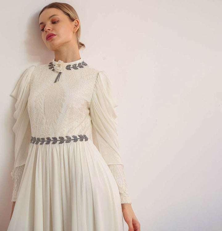 Modest Formal Lace Dress G410 Ivory Modest Formal Lace Dress G410 Ivory