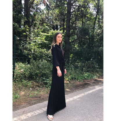 Modefa Dress Modest Formal Sequined Dress 291 Black