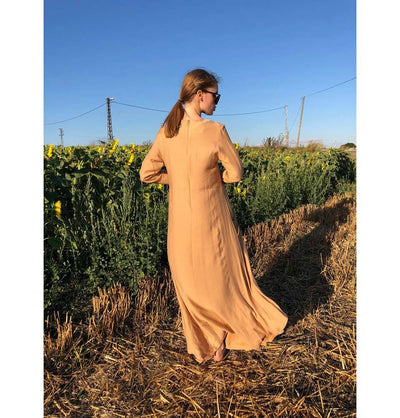 Modefa Dress Modest Simple Dress E270 Beige