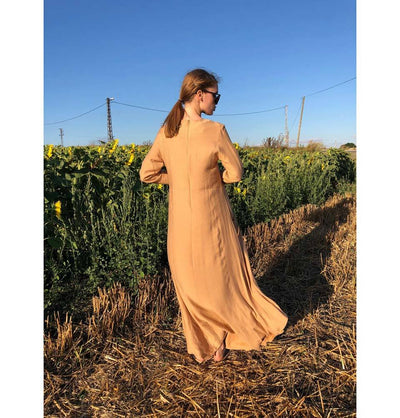 Modefa Dress Modest Simple Dress E270 Beige