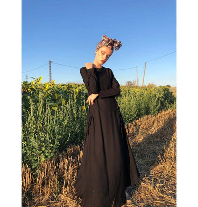 Modefa Dress Modest Simple Dress E270 Black