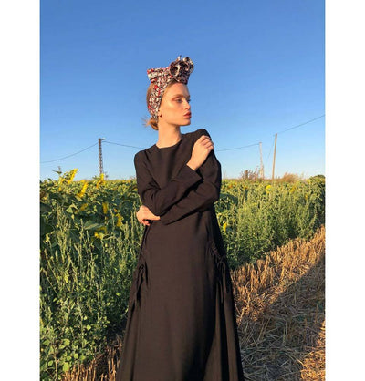 Modefa Dress Modest Simple Dress E270 Black