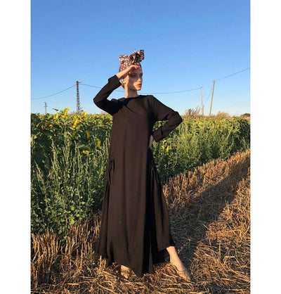 Modefa Dress Modest Simple Dress E270 Black