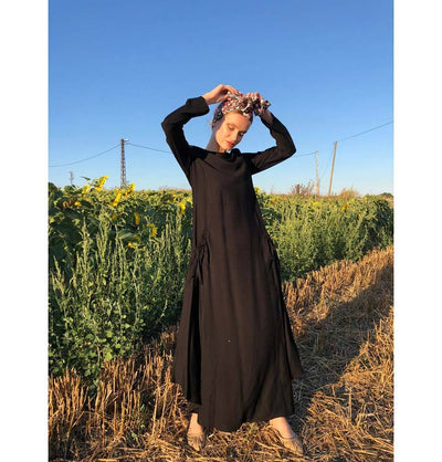 Modefa Dress Modest Simple Dress E270 Black
