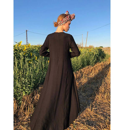 Modefa Dress Modest Simple Dress E270 Black