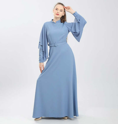 Modefa Dress Modest & Simple Formal Dress | Blue Lace G408