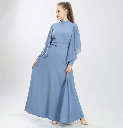 Modefa Dress Modest & Simple Formal Dress | Blue Lace G408