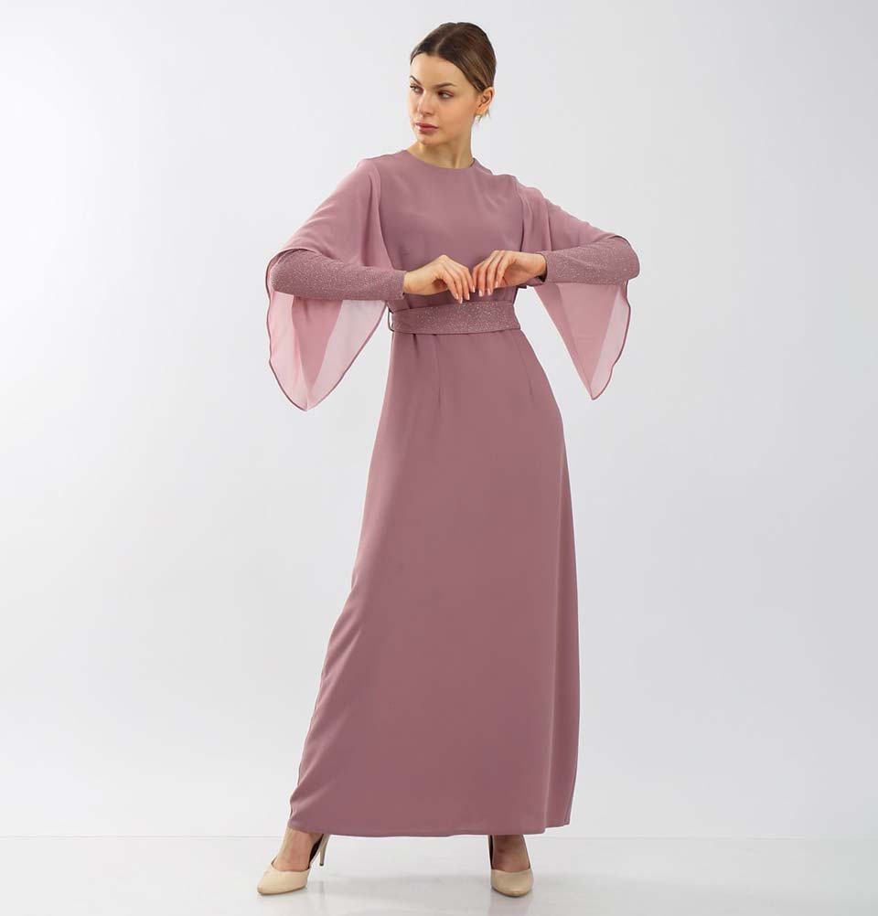 Modefa Dress Modest & Simple Formal Dress | Shimmery Pink 70022