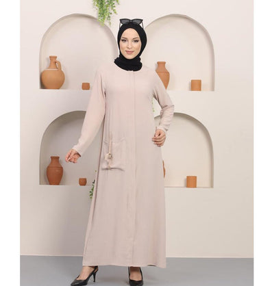 Modefa Dress Simple Ferace Abaya 5182 Beige
