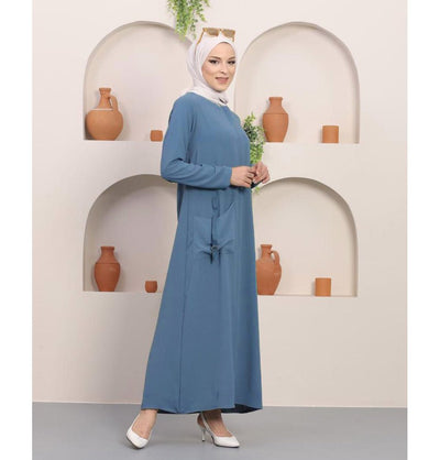Modefa Dress Simple Ferace Abaya 5182 Blue