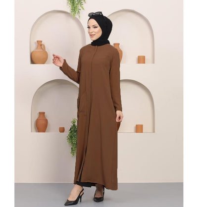 Modefa Dress Simple Ferace Abaya 5182 Coffee