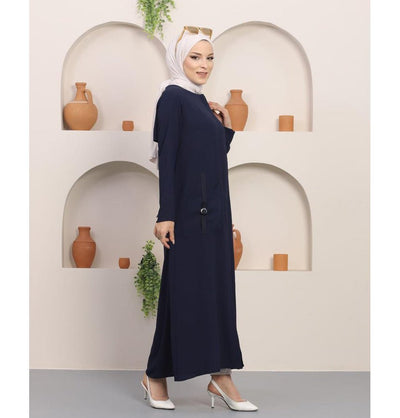 Modefa Dress Simple Ferace Abaya 5182 Navy