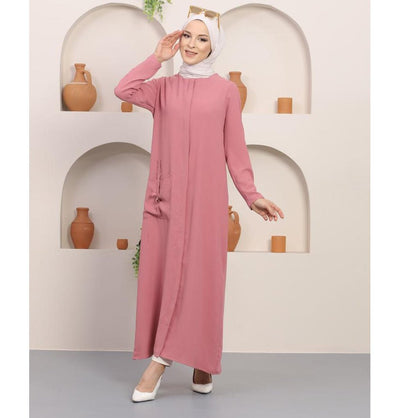 Modefa Dress Simple Ferace Abaya 5182 Pink