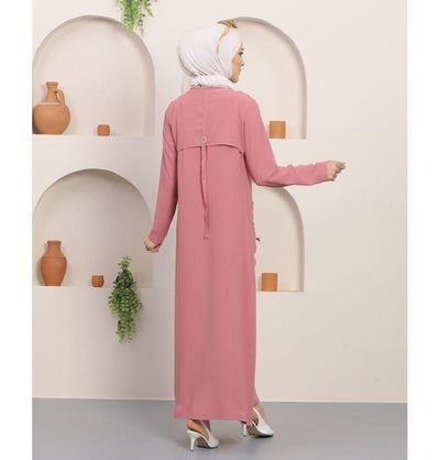 Modefa Dress Simple Ferace Abaya 5182 Pink