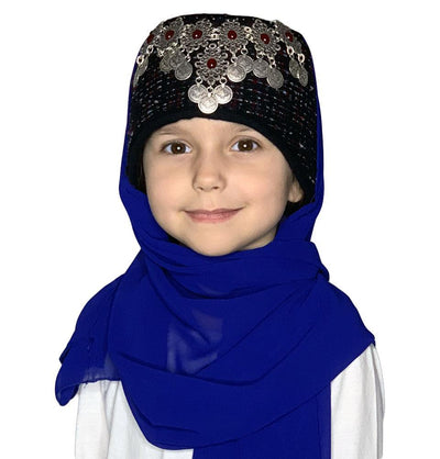 Modefa Ertugrul Hatun Hat Blue Traditional Turkish Ottoman Hat for Girls - Ertugrul Halime Hatun - Royal Blue