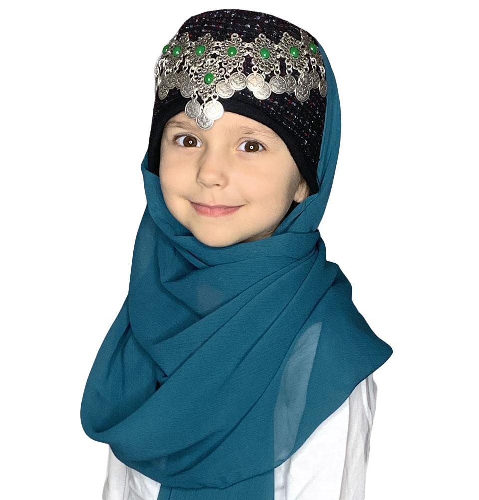 Traditional Turkish Ottoman Hat for Girls - Ertugrul Halime Hatun - Teal