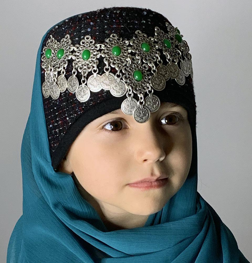 Traditional Turkish Ottoman Hat for Girls - Ertugrul Halime Hatun - Teal