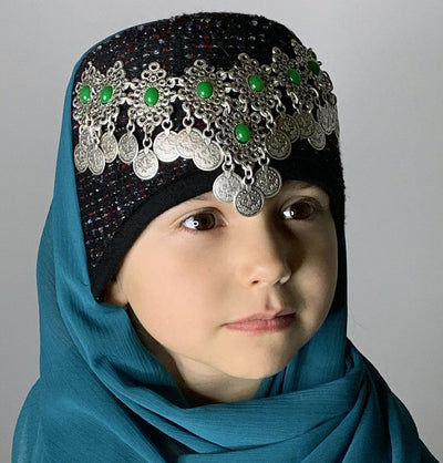 Traditional Turkish Ottoman Hat for Girls - Ertugrul Halime Hatun - Teal