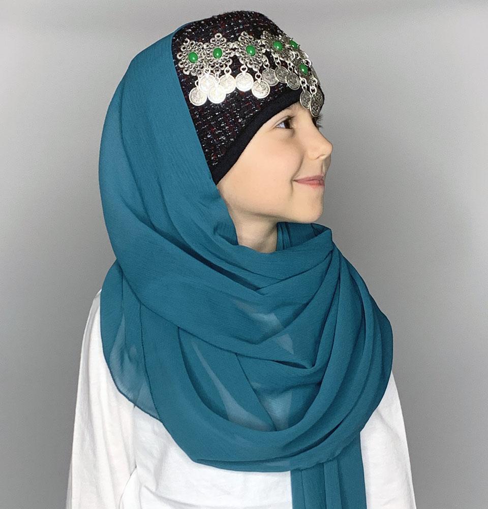 Traditional Turkish Ottoman Hat for Girls - Ertugrul Halime Hatun - Teal
