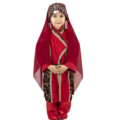 Modefa Ertugrul Traditional Turkish Ottoman Costume for Girls | Ertugrul Halime Hatun | Red