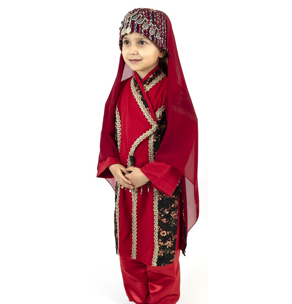 Traditional Turkish Ottoman Costume for Girls | Ertugrul Halime Hatun | Red, image size:960x1002