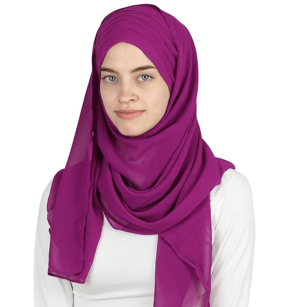 Practical Instant Chiffon Hijab Shawl CPS0062 Fuschia